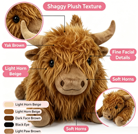Bantal Boneka Sapi Highland Berbobot, Bulu Halus, Boneka Yak untuk Mengurangi Kecemasan, Pelukan, Dekorasi Rumah Peternakan, Hadiah Liburan
