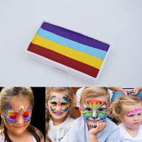 Peinture faciale à base d'eau, 20g, non toxique, haute saturation, bandes arc-en-ciel, facile à nettoyer, pour l'art corporel des enfants, utilisation en fête