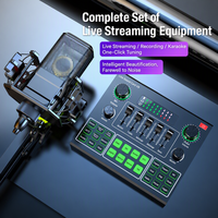 Kit de microphone à condensateur V9SJ avec carte son en direct, réduction de bruit 32 bits pour la surveillance vocale à double canal et zéro latence