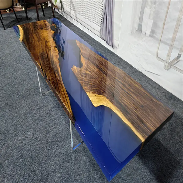 Nieuw Design Eetkamermeubels Massief Hout Rivier Dineren Restaurant Hars Epoxy Tafel