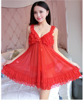 Penjualan langsung pabrik Lingerie Wanita transparan seksi baju tidur renda leher V Lingerie erotis ukuran Plus