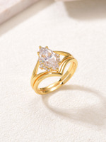 Bague de fiançailles minimaliste en argent sterling 925 avec diamant moissanite taille marquise VVS couleur D GRA 2 carats