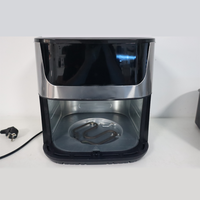 Freidora Eléctrica Multifuncional para el Hogar, Horno Eléctrico Integrado Totalmente Automático, Freidora de Aire Inteligente de Acero Inoxidable con Ventana Visual