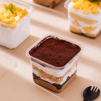 Boîte alimentaire rectangulaire jetable en plastique PET transparent pour gâteaux, pain, biscuits et desserts