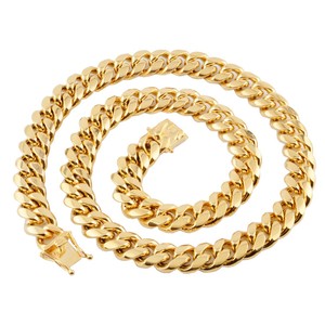 Trendy <b>Necklace</b> 8mm to 16mm Gold Cuban Chain Gold Plating Miami Cuban Link Chain <b>Necklace</b> for Men Women Wholesale Jewelry - Product Image 3