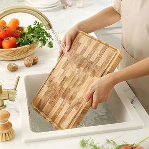 Xinzuo เขียงไม้แอชธรรมชาติใหม่แผ่นไม้ระบายน้ำร่องดีไซน์ไร้รอยต่อเย็บไร้รอยต่อกันลื่นบล็อกสับในครัวแบบย้อนกลับได้ - Product Image 6