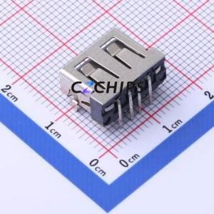 914-421A2021D10200 <b>USB</b> Connector Bent Lead Through Hole Connector Type-<b>A</b> <b>USB</b> <b>2.0</b> Female Right Angle Insert - Product Image 2