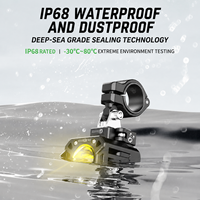 Projecteur LED Moto KWG-K12 9000 Lumens, Feux de Croisement/Route, Bicolore Ambre/Blanc, Mode Respiration, Alliage d'Aluminium 6061, Style Cyberpunk