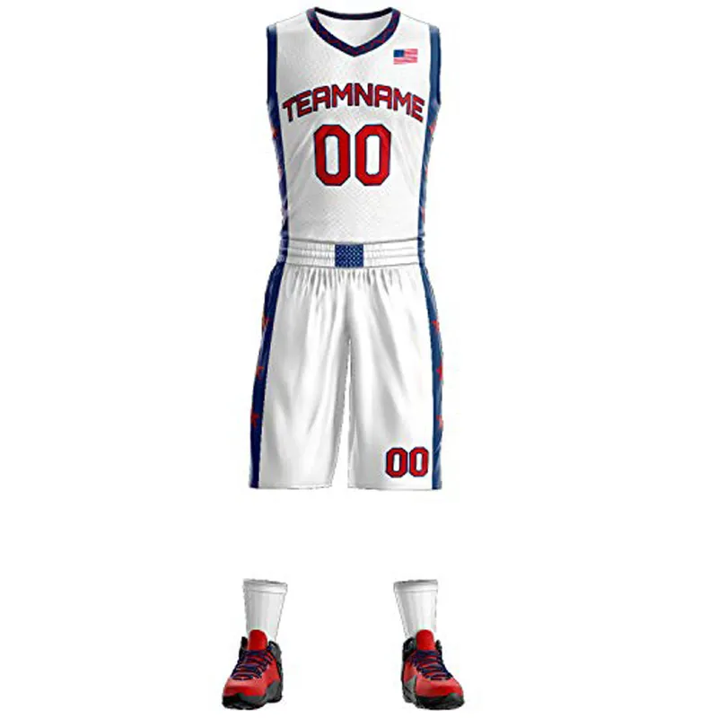 Reversible Custom Latest Blue Customized Sports Apparel Uniform Jerseys American Basketball