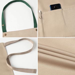 Tablier de cuisine imperméable en toile avec logo personnalisé, résistant au feu, pour restaurant, entretien ménager, femmes, unisexe, adulte, jardinage - Product Image 2