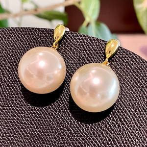 Boucles d'oreilles pendantes en fausses perles, rondes, plaquées or blanc, style vintage, bijoux de fête pour femmes - Product Image 5