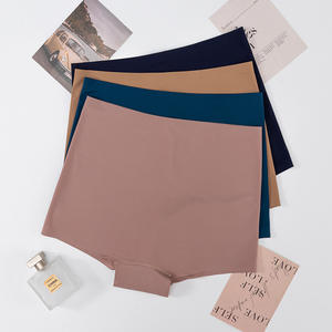 Culotte gainante taille mi-haute anti-transparence en soie glacée sans coutures pour femme, legging boxer amincissant ventre et fesses - Product Image 1