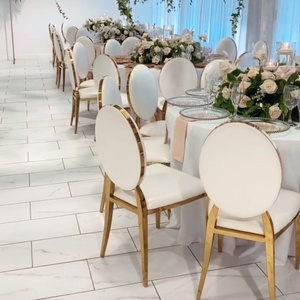 Chaise de banquet empilable en métal Louis à dossier rond pour hôtel, restaurant, <span class=keywords><strong>mariage</strong></span>, mobilier d'extérieur commercial de luxe en gros - Product Image 5