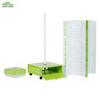 Vente en gros de promotion personnalisée panneau perforé rotatif en métal présentoir en métal avec roues