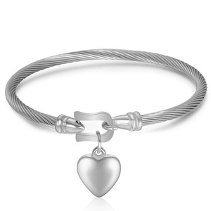Pulsera en Forma de Corazón de 14 mm, Acero Inoxidable, Acero de Titanio, Hebilla de Herradura, Joyería Unisex, Regalo - Product Image 3