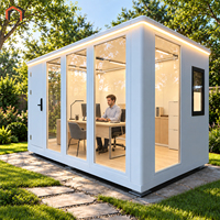 Maisonnette préfabriquée de luxe au design moderne avec structure en aluminium pour bureau, montage facile en 2 heures