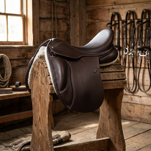 Premium Monoflap English Dressage Horse Saddle Covered Leather Deep Seat Equestrian Riding Equipment - Product Image 4