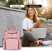 Vente en gros pour un sac de rangement pour outils de maquillage et de vernis à ongles à grande capacité, à double couche, en polyester, avec fermeture éclair, détachable, très vendu