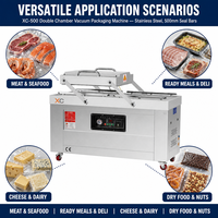 Machine de mise sous vide à double chambre XICANG, deux pompes de 20L, 1,8KW, scellage de 550mm pour boucherie, charcuterie, transformation de la viande