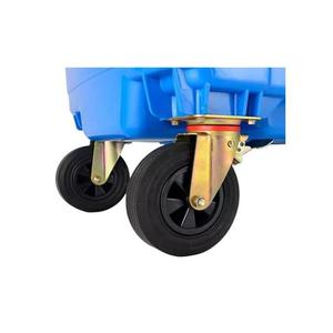 Outdoor Large Trash Can 660L <b>Square</b> Flip Top Hand Push Waste <b>Bin</b> Blue Color - Product Image 2