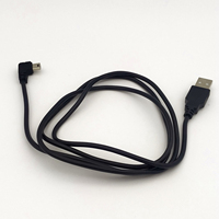 Kabel Data Pengisi Daya Mini USB 5Pin Bulat Warna Hitam untuk Ponsel, GPS, Kamera, DVR