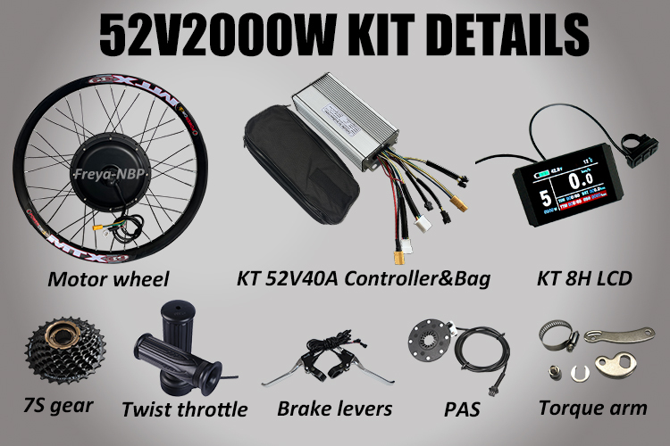 MTX39 26'' Rear Hub Motor Conversion Kit, 2000W 52V for Electric