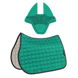 Almohadilla de Silla de Montar Morada para Doma con Juego de Orejeras a Juego, Acolchado Hexagonal, Forro de Malla de Poliéster, Equipo de Entrenamiento Ecuestre - Product Image 5