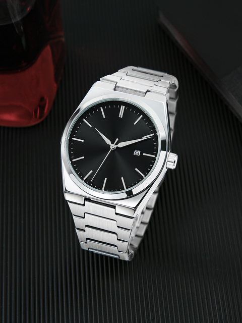 Oem Fashion Wrist Watch Men Modern Sport  Luxury Stainless Steel Wrist Watch Week Display Mens Chrongraph Watch