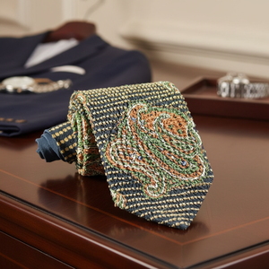 Corbata plisada estampada de poliéster a la moda para hombre, diseña tu propia corbata - Product Image 2