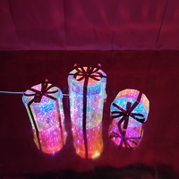 Coffret cadeau de noël, éclairage, ornements, décoration commerciale, pour le nouvel an, pour l'extérieur, le lieu scénique de la maison, pour éclairer les rues et les arbres