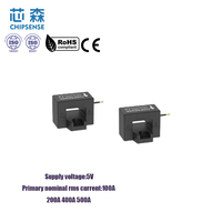 Sensor Arus Loop Terbuka Kelas Industri AS1V H07 5V dengan Kabel RVVP 600mm untuk Pengukuran Arus Berdenyut DC AC