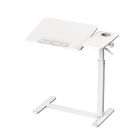 Table de repas d'hôpital blanche moderne réglable en hauteur, poste de travail informatique mobile, bureau pour ordinateur portable assis-debout, panneau pivotant pour canapé-lit