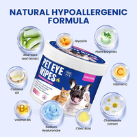 Lingettes pour animaux de compagnie personnalisées OEM, extrait de plantes naturelles, sans alcool et sans parfum, nettoyage doux des pattes, du pelage et de la peau pour chiens et chats