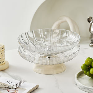 Corbeille à fruits de luxe avec base amovible, plat de service transparent premium drainable pour la décoration intérieure, cadeau de mariage, <span class=keywords><strong>assiette</strong></span> à fruits - Product Image 2