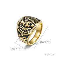 Bagues vintage en argent et or 2024, tête de lion, animal, rock, bagues en acier inoxydable plaqué or pour hommes