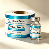 Étiquettes et boîtes personnalisées en PVC laser holographique résistantes à l'eau et à la chaleur pour les étiquettes de contenants de peptides de 3 ml/5 ml/10 ml