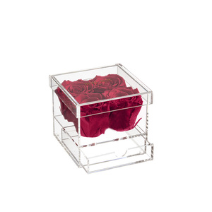 Bao Bì Hình Vuông Trong Suốt Tùy Chỉnh Bó Hoa Hồng Bảo Quản Đám Cưới Trưng Bày Hộp Hoa Acrylic Hộp Hoa Hồng Bất Tử Vĩnh Cửu - Product Image 5