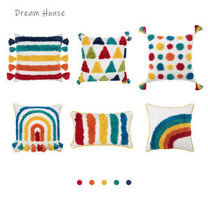 Housse <span class=keywords><strong>de</strong></span> coussin carrée personnalisable Innermor Luxury 100% polyester, multicolores arc-en-ciel, pour hôtel, hôpital, chambre d'enfant, maison moderne - Product Image 2