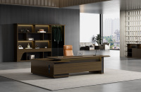 Bureau de direction convertible en bois durable, table de patron moderne de luxe haut de gamme, finition résistante à l'eau pour PDG et directeurs