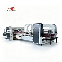 Machine de pliage, collage et assemblage de cartons ondulés entièrement automatique, contrôlée par PLC, haute précision, pour boîtes d'expédition et emballages alimentaires