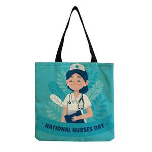 Medical Art Nurse Tote Bag <b>Stethoscope</b> Print Canvas Shoulder Bag Eco-Friendly Shopping Tote for Healthcare Professionals Fashion - Product Image 2