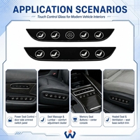 Panel Saklar Pengatur Kursi Mobil Kaca Datar Temper Berlapis Kimia Khusus, Tahan Lama, Transmisi Cahaya Tinggi, Cetak Sablon Sutra untuk