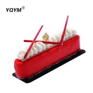 Gıda sınıfı 10 kavite oval şerit yıldırım puf ekmek kalıbı fransız mus pasta pişirme yapışmaz silikon kek kalıbı - Product Image 5