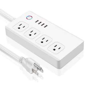 Tuya Thông Minh Điện Dải Ổ cắm thông minh Wifi điện thoại di động hẹn giờ chuyển tường ổ cắm cắm 4AC + 4USB chúng tôi anh EU AU app điều khiển bằng giọng nói - Product Image 1
