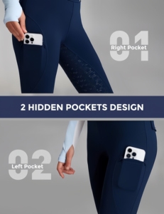 <span class=keywords><strong>Pantaloni</strong></span> da Equitazione Beisite da Donna a Vita Alta in Pile con Seduta Intera, <span class=keywords><strong>Pantaloni</strong></span> Invernali con Tasche in Poliestere e Spandex - Product Image 5