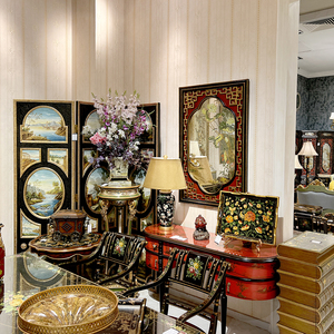 Yips LD-2210-2123 Handmade Antique-look Handpainted Mid Century Modern <strong>Square</strong> Wood <strong>Mirror</strong> 80x126CM Birthday Home Hotel Furniture - Product Image 4