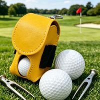 Mini sac de golf étanche en cuir PU, pochette pour balles de golf, sac de rangement portable à fixer à la ceinture, porte-tee, accessoire de golf pour golfeurs