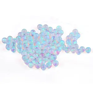 Jelly Opal Suppliers White Transparent Jelly Opal Ball Shape Mystic Fire Jelly Opal for Piercing Jewelry