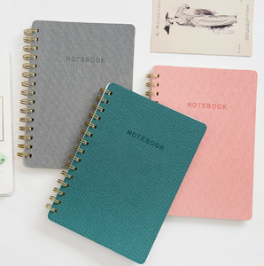 Carnet A5 personnalisable de haute qualité à couverture en PU texturé lin, à spirale, changeant de couleur, avec 80 feuilles pour notes quotidiennes - Product Image 2