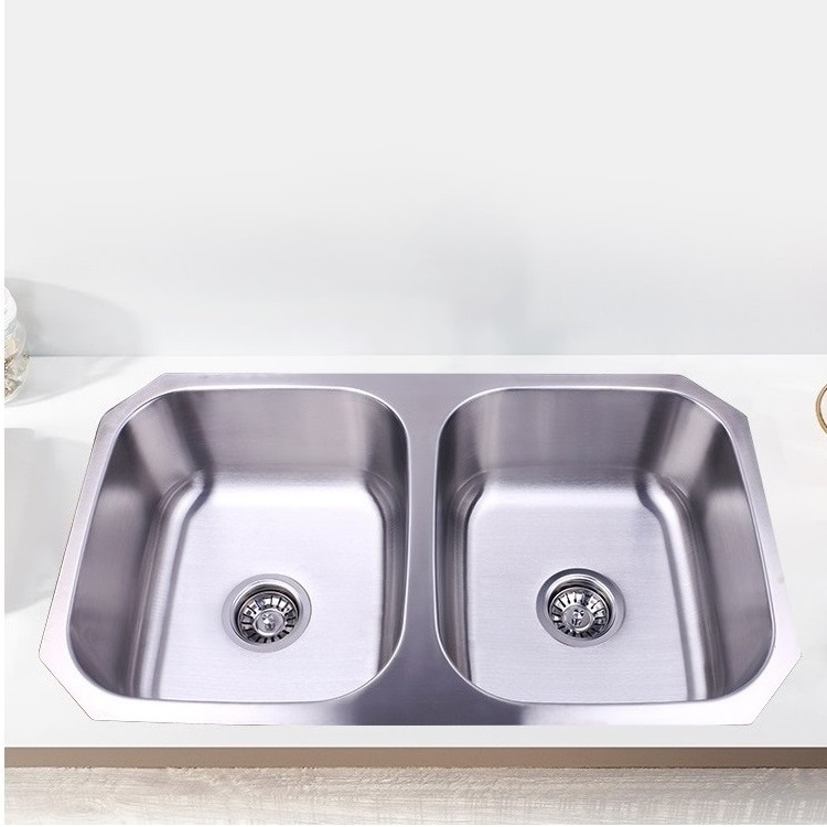 Wholesale Stainless Steel Double Bathroom Kitchen Vanity Basin Sink Undermount Sink For Home